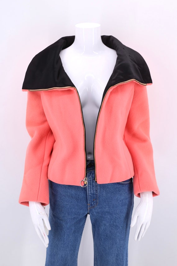 60s hot pink wool MOD jacket / vintage 1967 Museu… - image 8