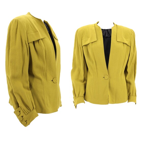 30s 40s acid green wool jacket sz M / vintage late
