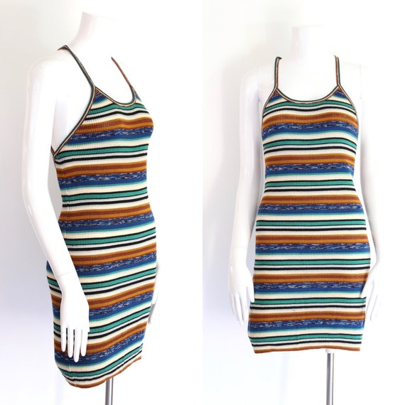90s knit MISSONI striped knit tank dress / vintage