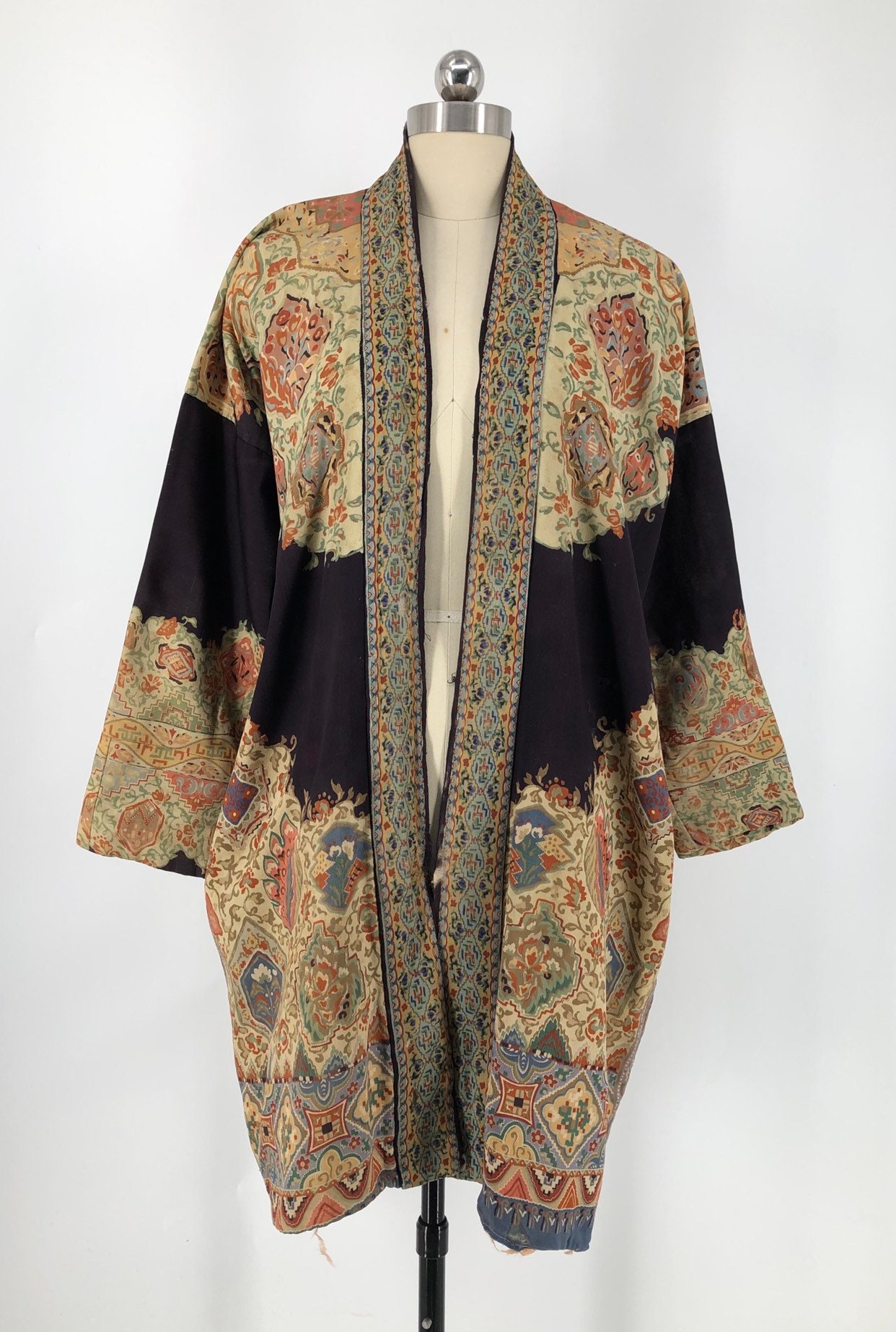 20s ETHNIC PATTERNED Art Deco duster