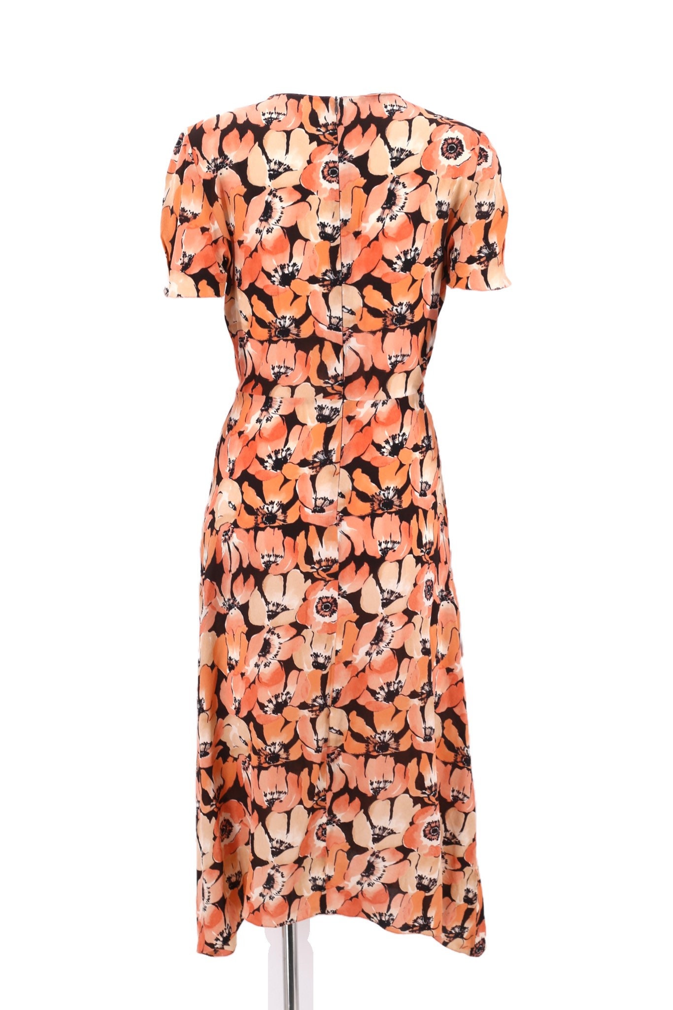 silk PRADA 1930s inspired poppy print dress 8 / vintage F/W 2000 floral ...