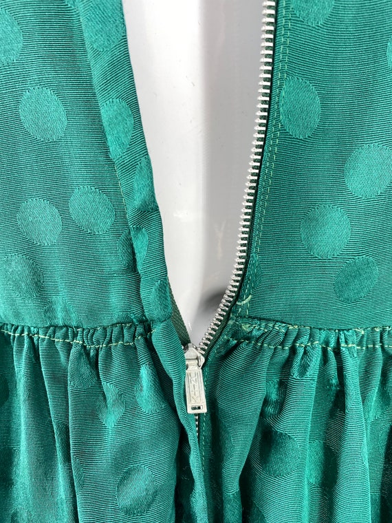 30s rayon Satin emerald dressing gown M / vintage… - image 10