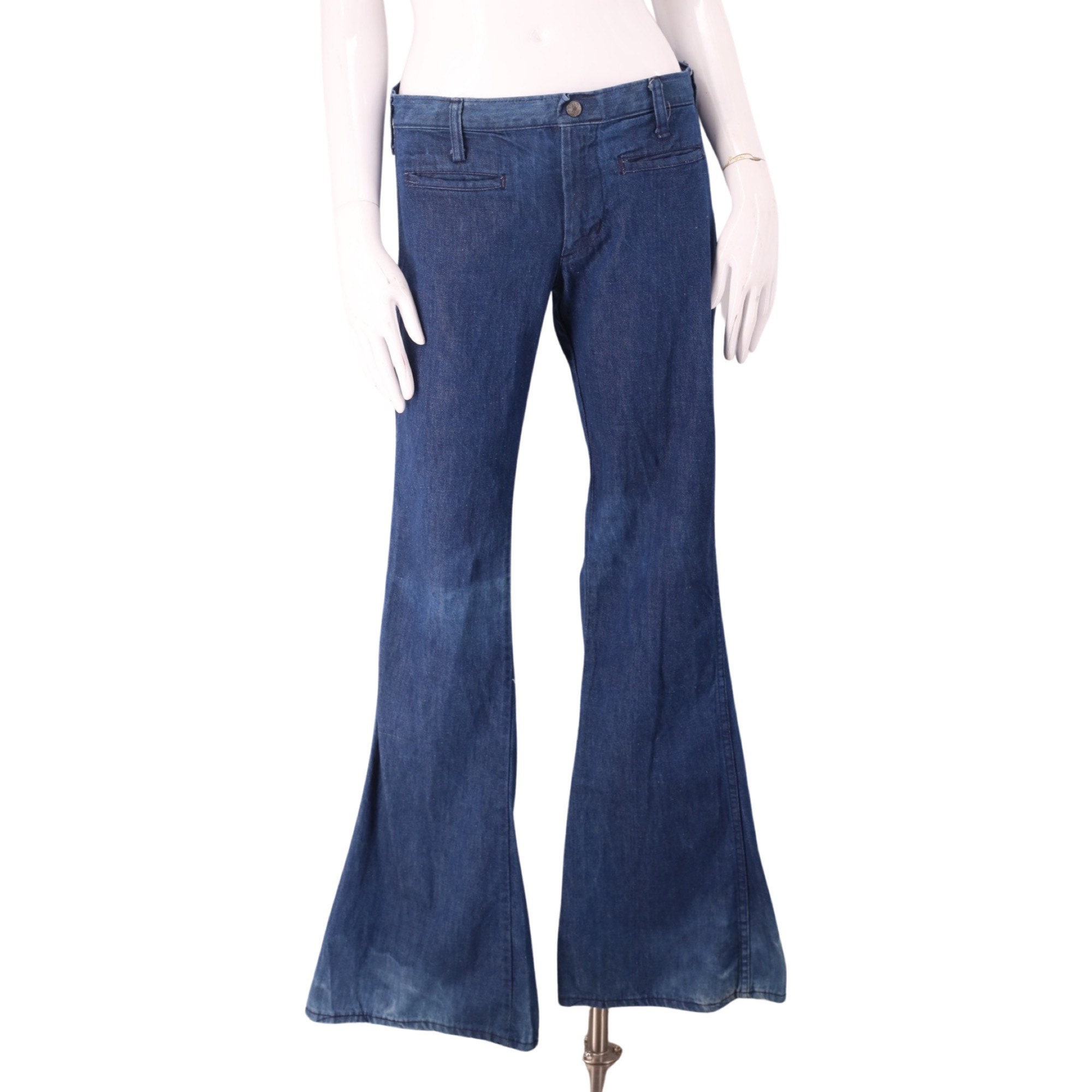 70s LANDLUBBER low rise hip huggers denim bell bottoms jeans 30 ...