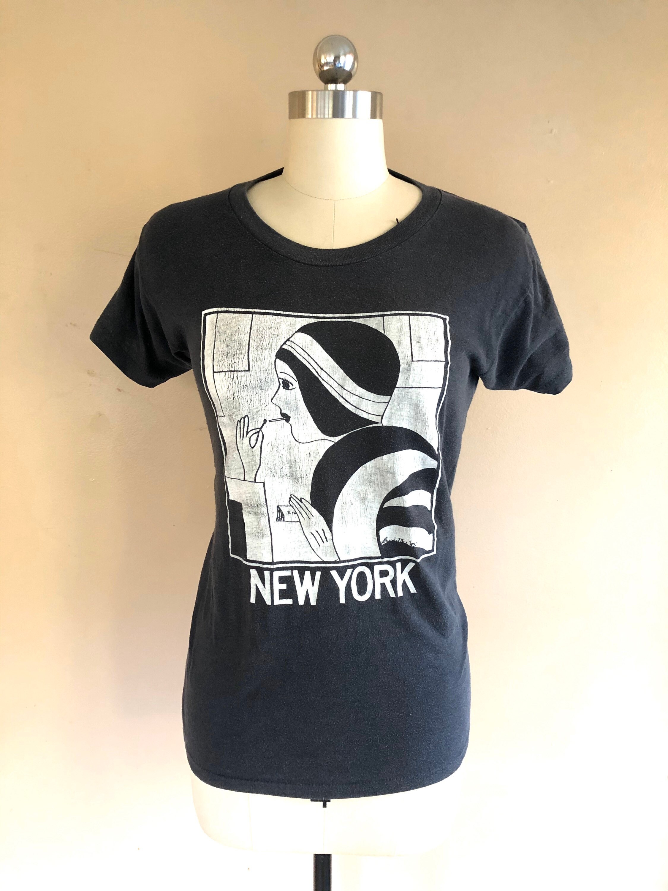 Vintage Black Printed T-shirt - S