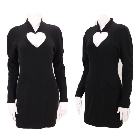 90s LILLIE RUBIN Body Con Heart Dress Black Sz 6 : Vintage 1990s Cut Out  Stretch Tight Mini Cocktail M - Etsy