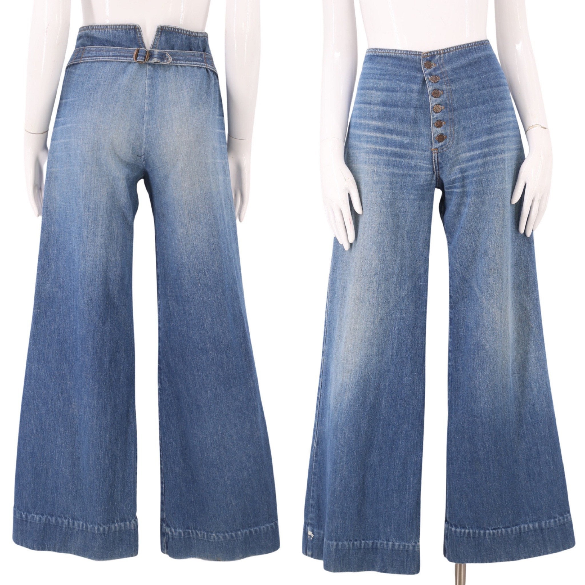 70s Love N Stuff denim high waisted bell bottom jeans sz 28 / vintage ...
