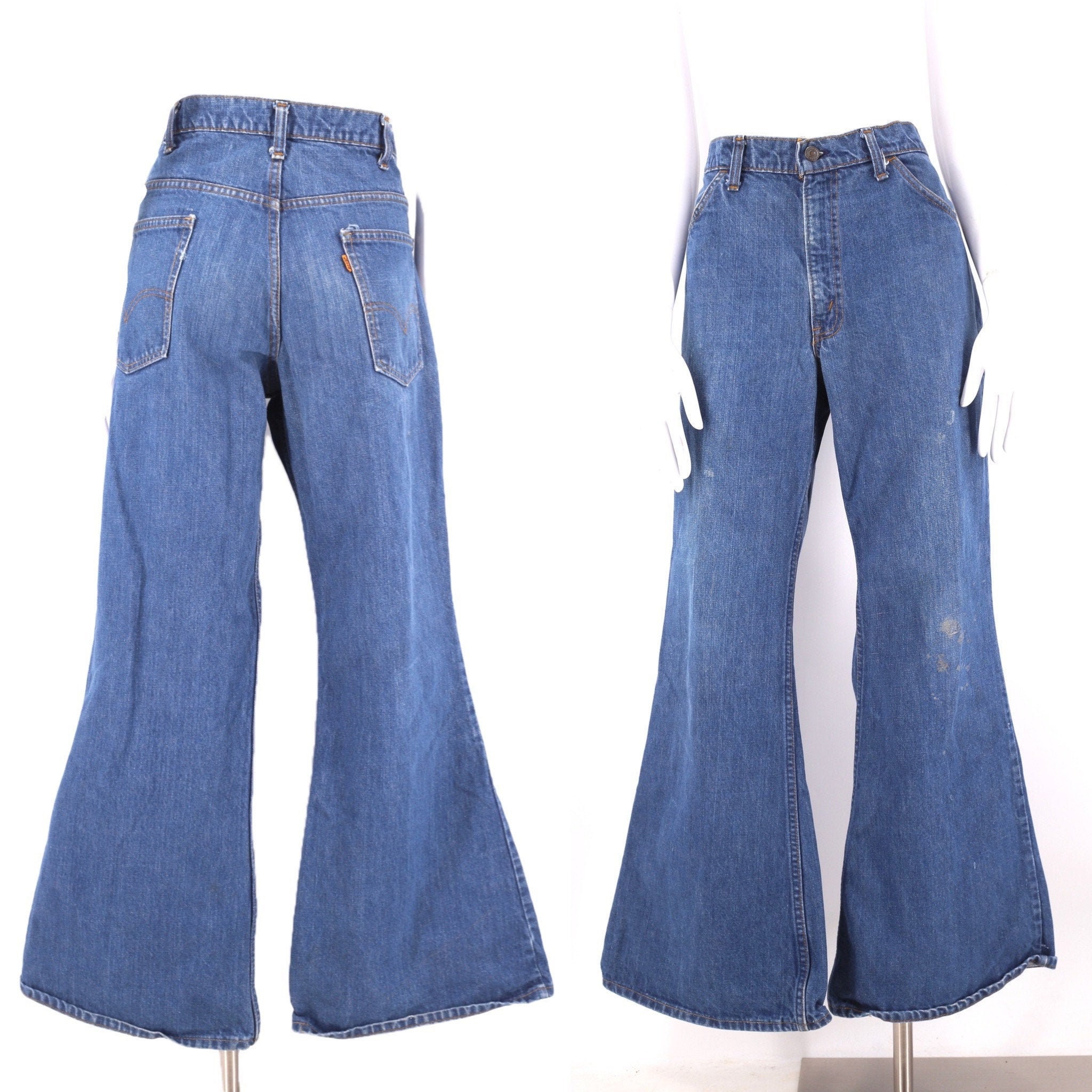 70s 80s LEVIS 517 Orange Tab high waist bell bottom jeans 36 / vintage ...