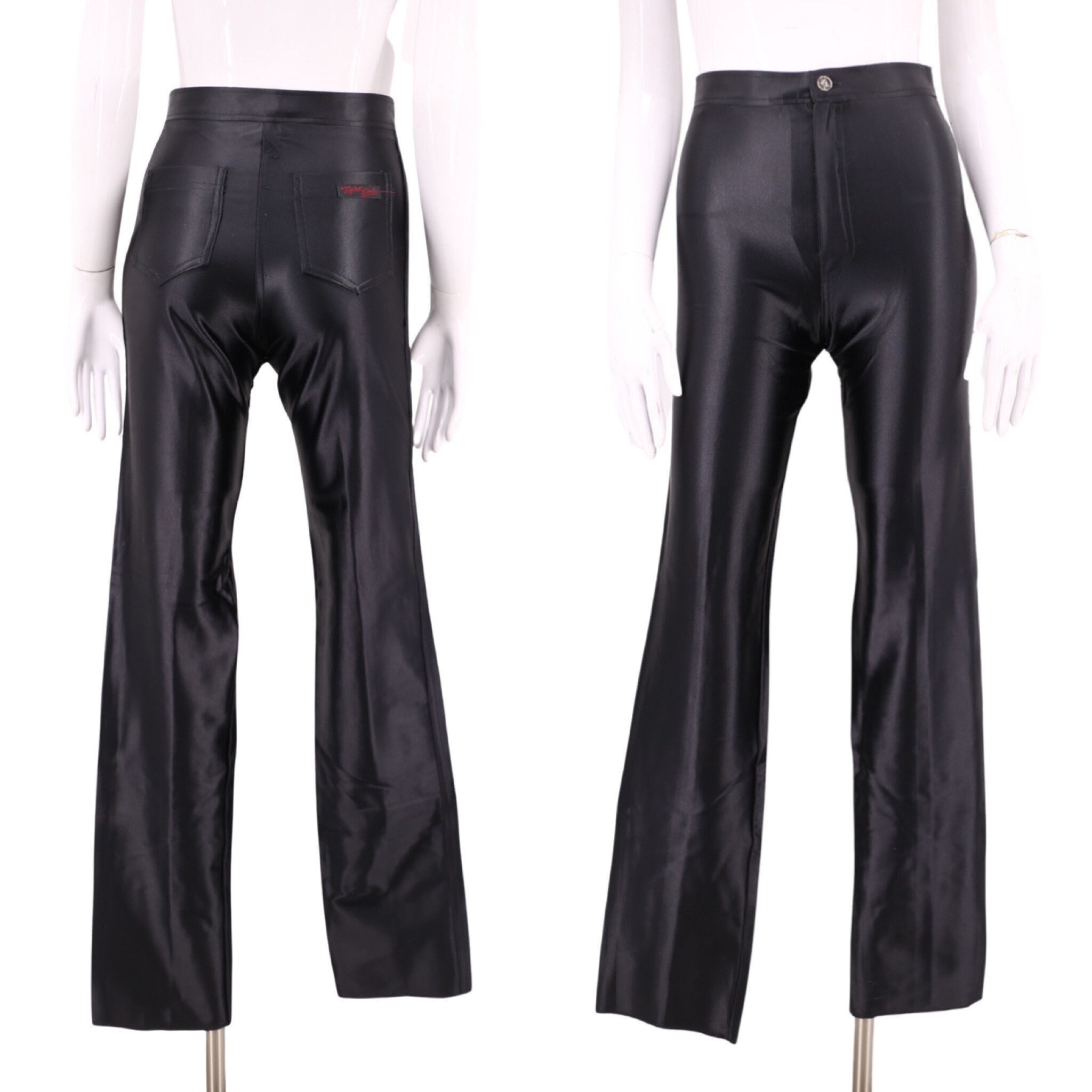 70s Black TIGHT END Disco Pants 26 