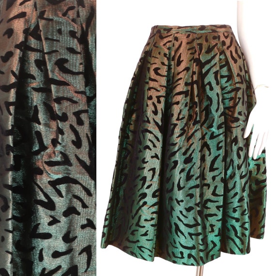 80s GUY LAROCHE iridescent evening skirt 8-10 / v… - image 1
