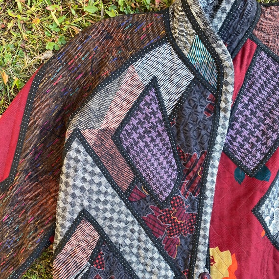 80s KOOS Van Den Akker patchwork wool jacket / vi… - image 3