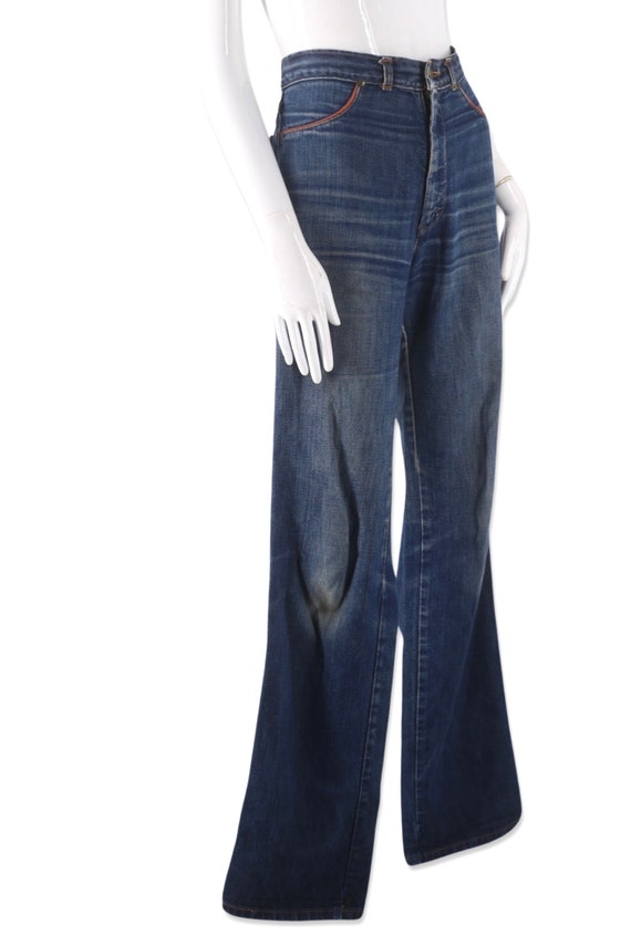 70s LANDLUBBER denim boot cut jeans 28", vintage … - image 4