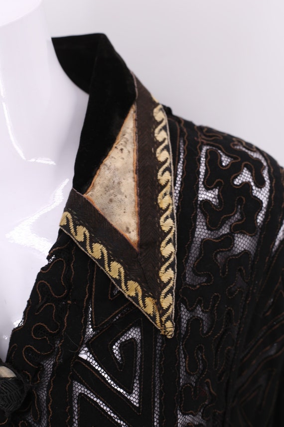 1800s Victorian mourning jacket, 1890s black cut … - image 2