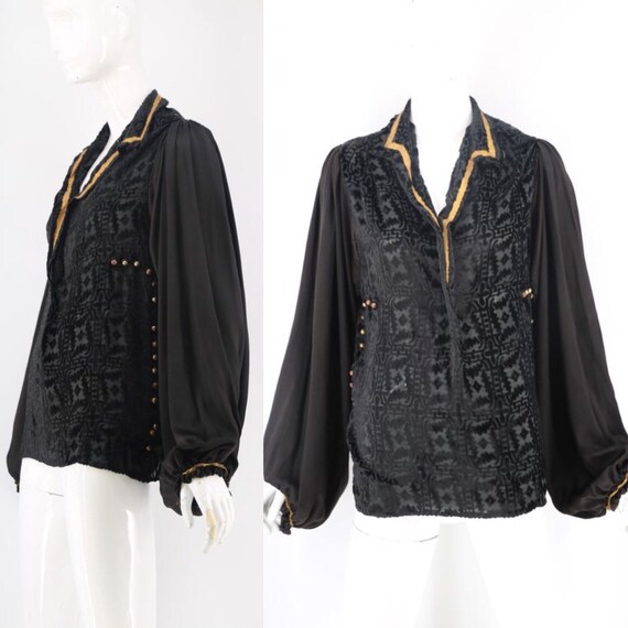 20s French devoré velvet Fortuny era peasant sleev