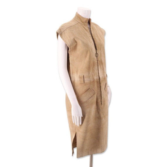 60s YSL suede Safari dress sz 8, vintage 1960s YV… - image 3