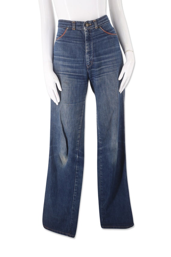 70s LANDLUBBER denim boot cut jeans 28", vintage … - image 2