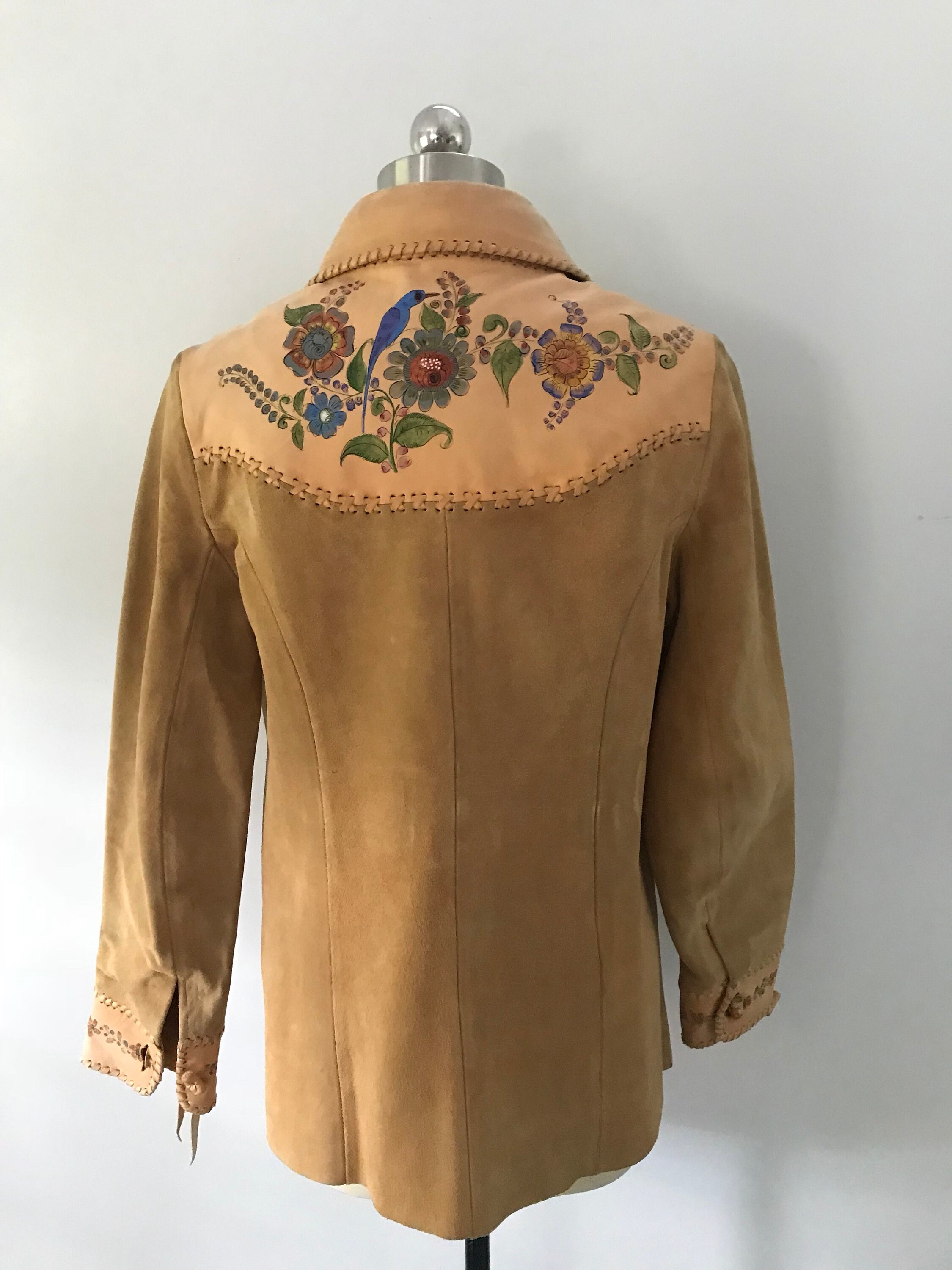 1970s Red Hand Painted Char Jacket