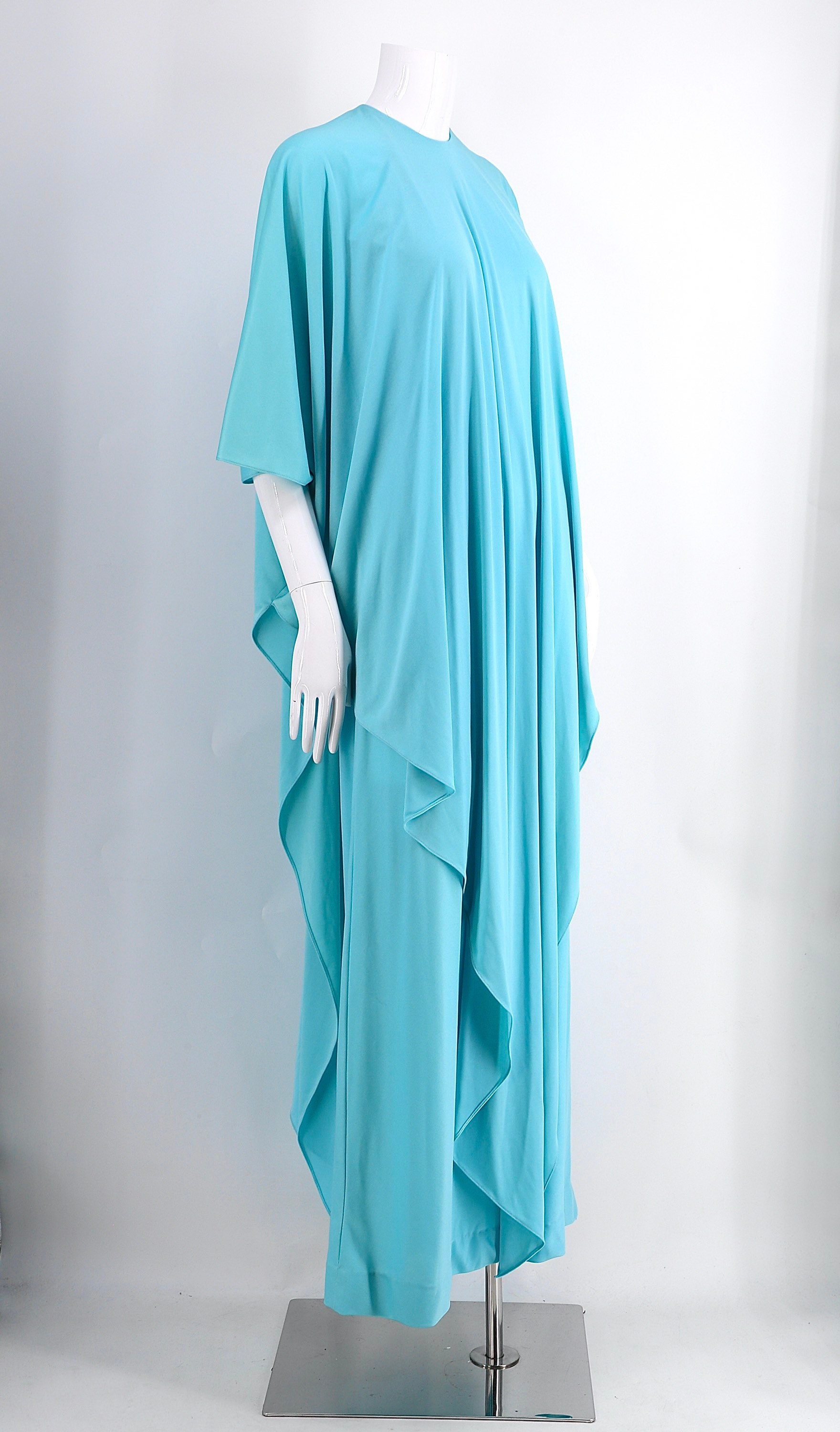 70s HALSTON gown / vintage 1970s Halston IV Grecian draped maxi dress ...