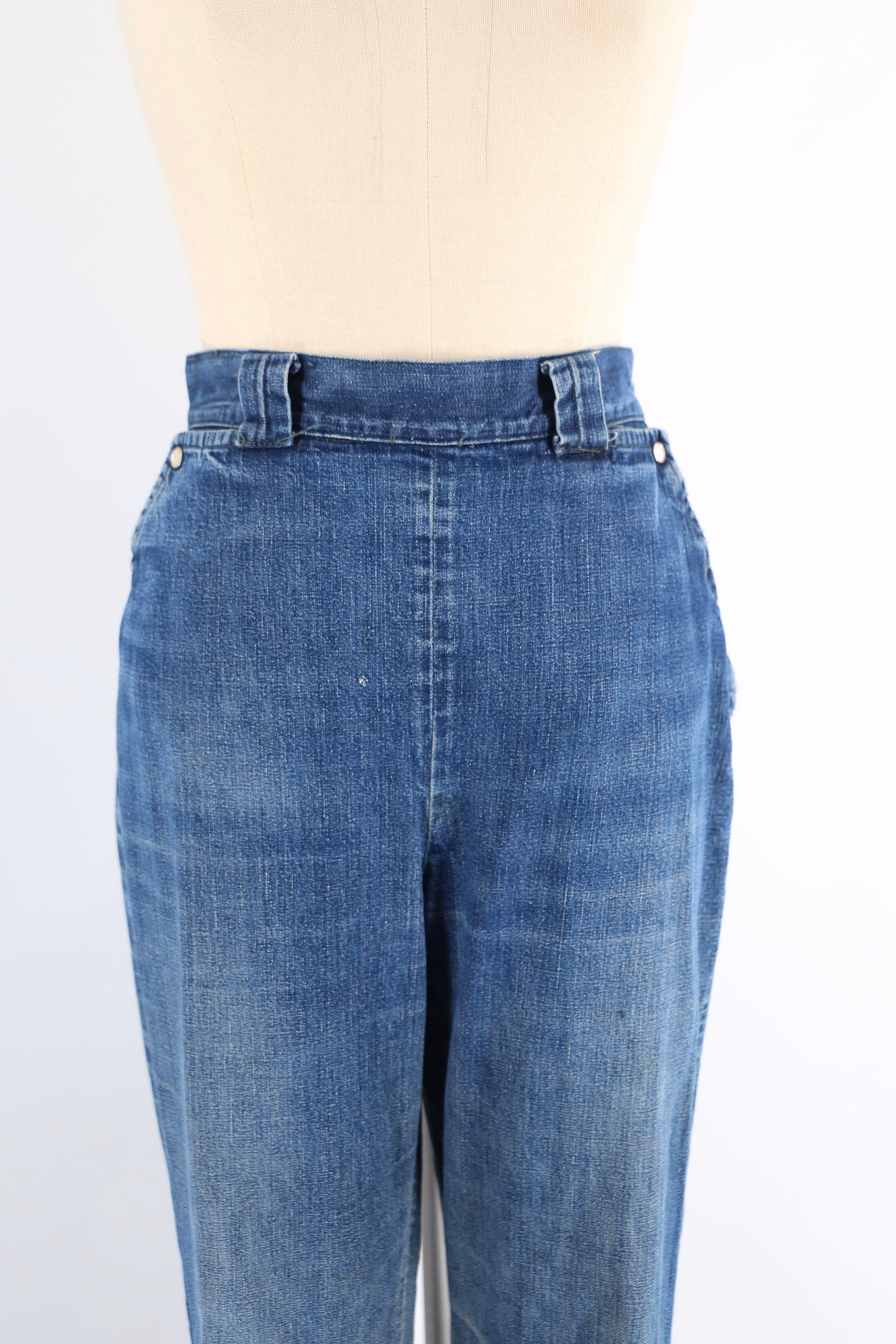 50s LEVIS denim high waisted ranch jeans / 1950s vintage Levis western ...