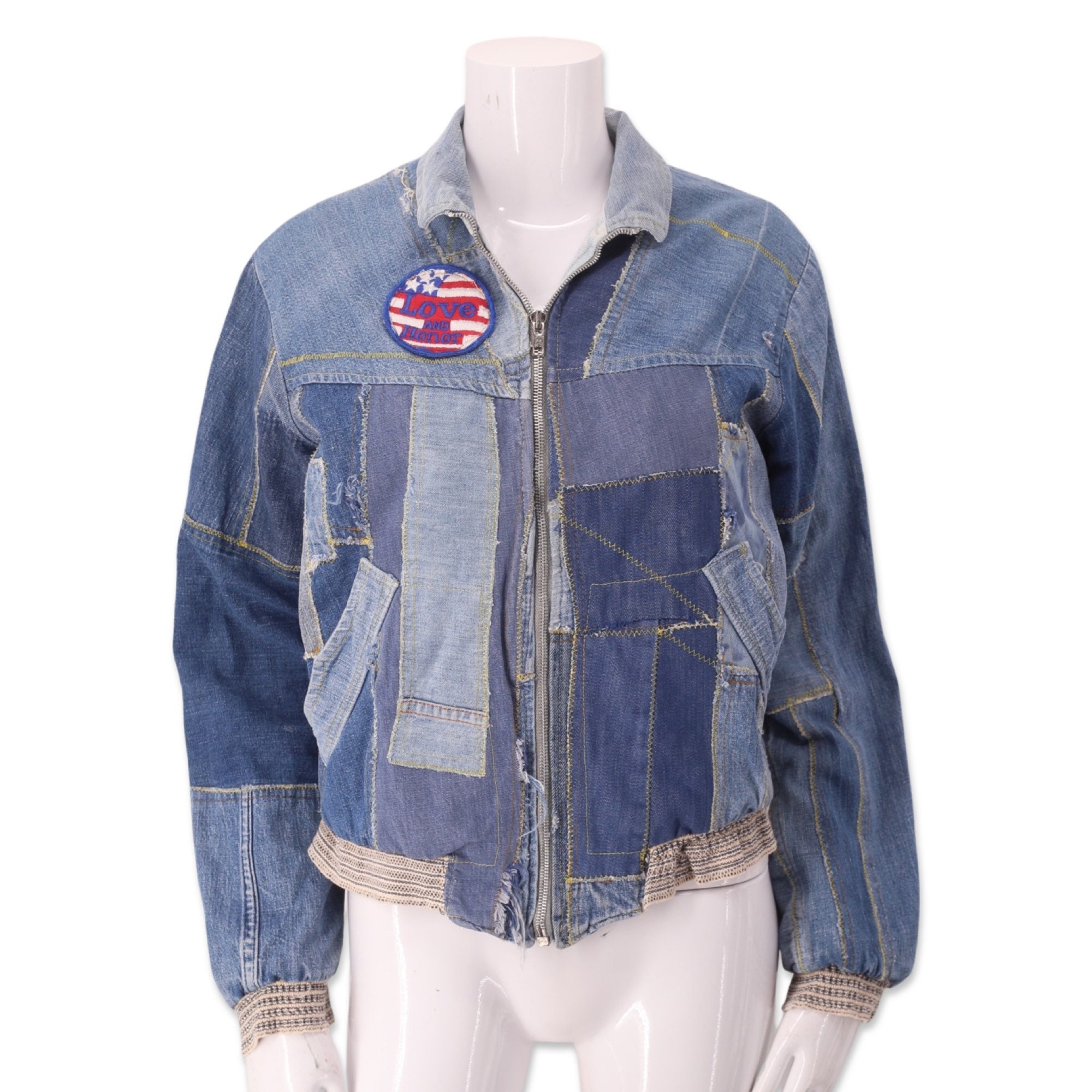 never fully dressed patchwork bomber jacket