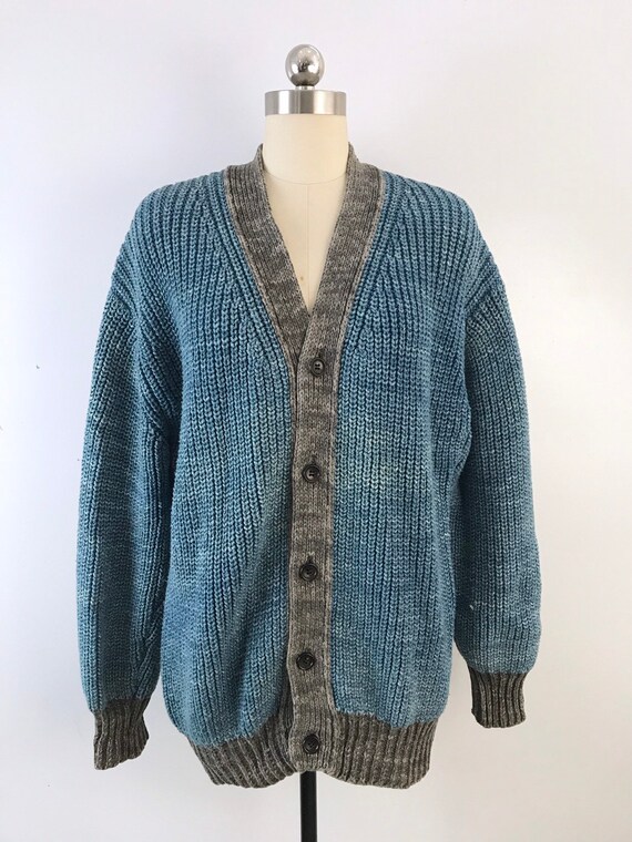 90s COMME Des GARCONS Stone Washed Cotton Knit Cardigan