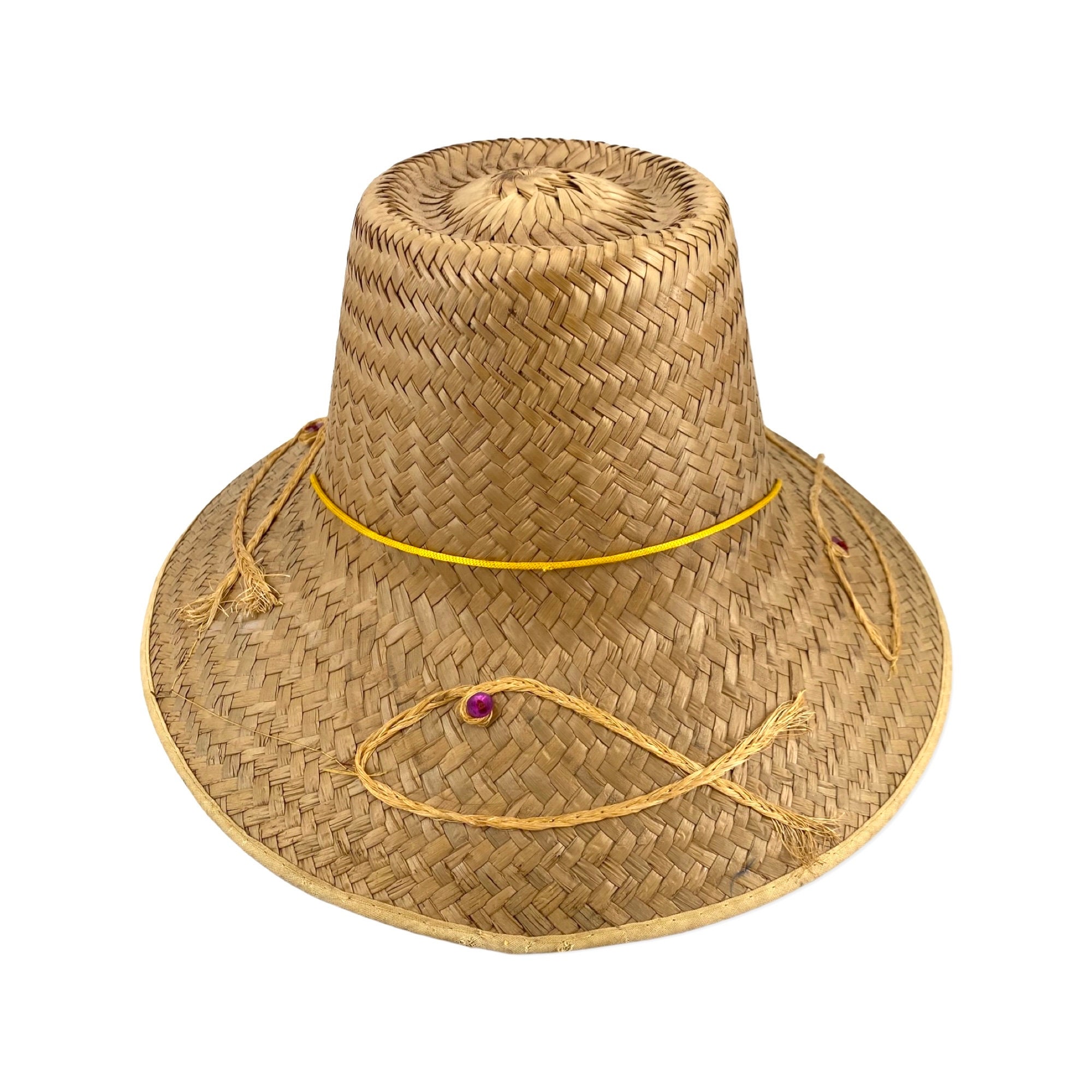 50s straw novelty sun hat, vintage 1950s flower pot hat, mid century