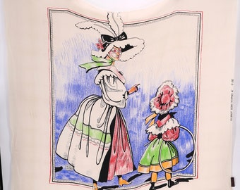 soie vintage MICHAELE VOLLBRACH imprimé fantaisie HUGE écharpe design années 80 années 1980 46 x 40