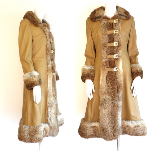 70s penny lane coat / vintage 1970s fur & leather tog… Gem