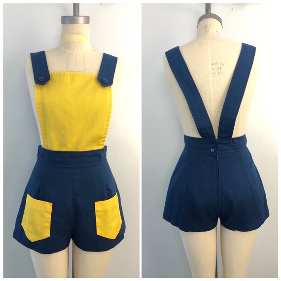 yellow shortalls
