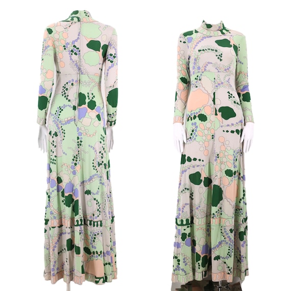 70s AVERARDO BESSI silk jersey print dress / vinta