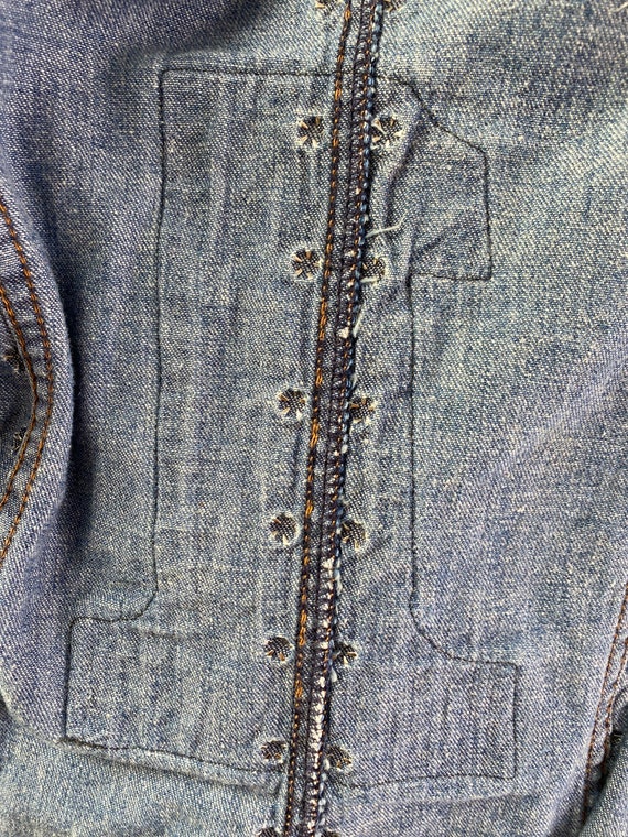 70s LEVIS studded denim Harley jacket shirt M, vi… - image 7