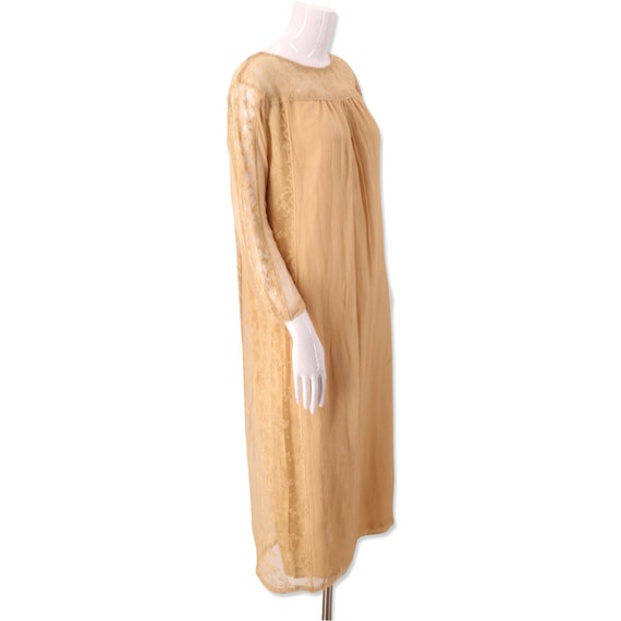 20s antique beige silk lace flapper dress / vinta… - image 7