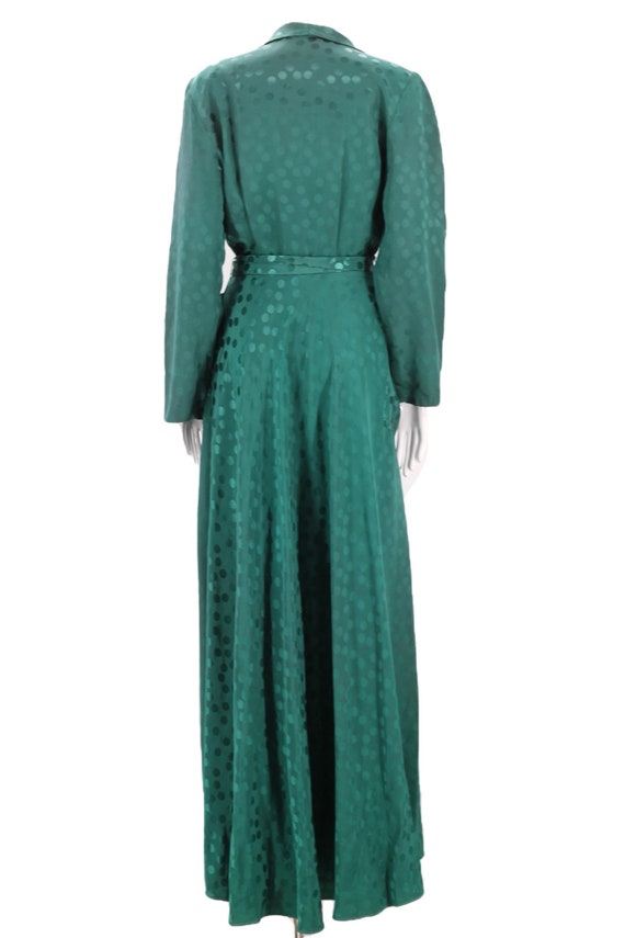 30s rayon Satin emerald dressing gown M / vintage… - image 8