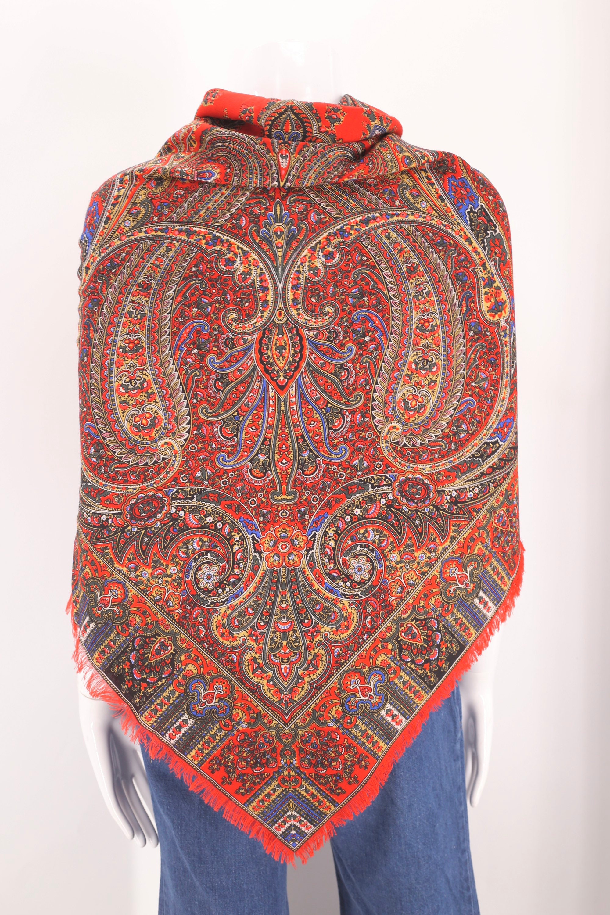 70s LIBERTY wool scarf shawl / vintage 1970s HUGE Liberty London ...