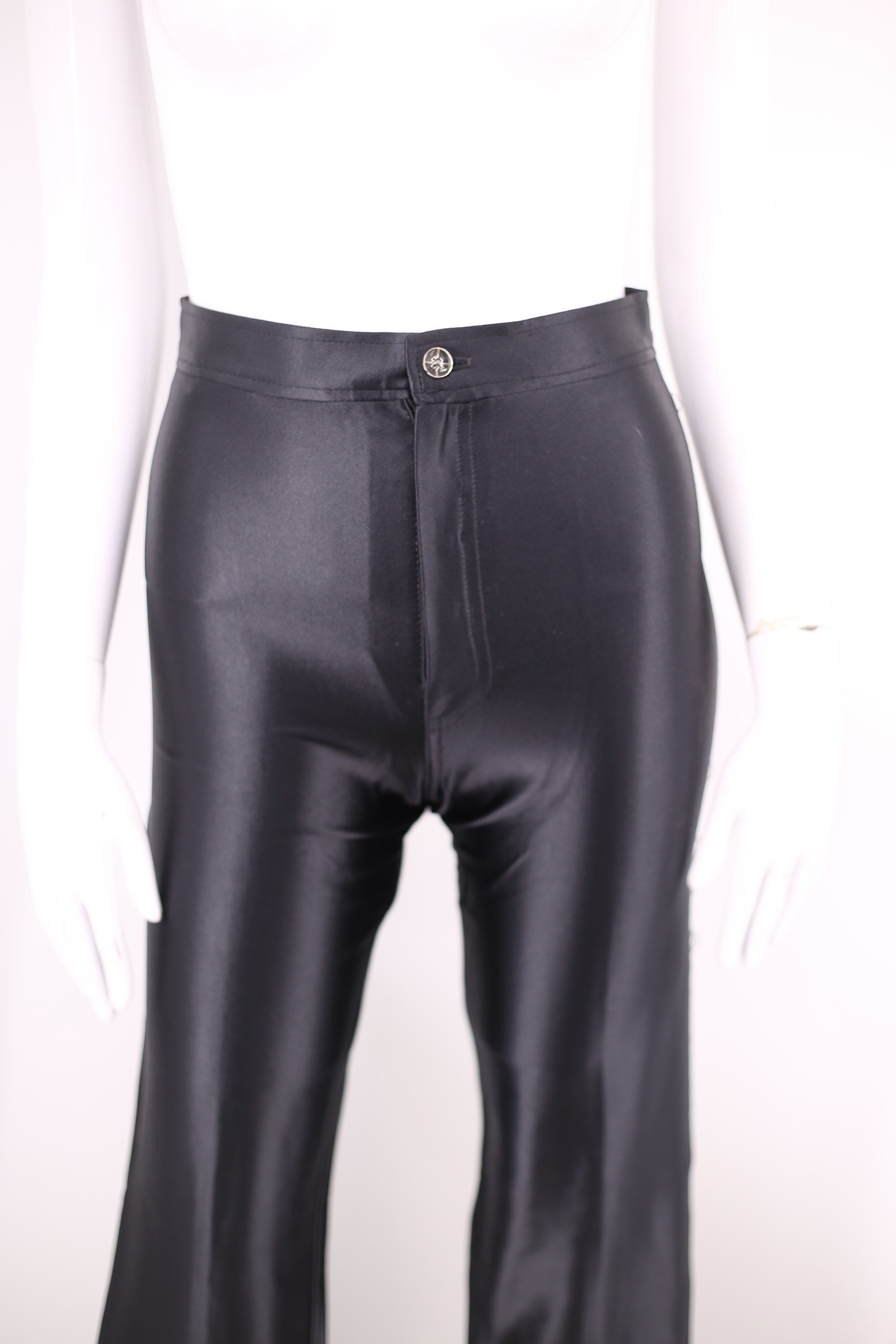 70s Black TIGHT END Disco Pants 26 