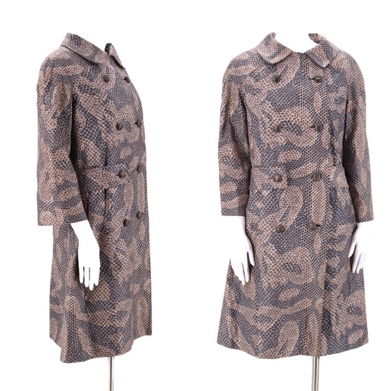 60s CHRISTIAN DIOR python print coat M / vintage 1
