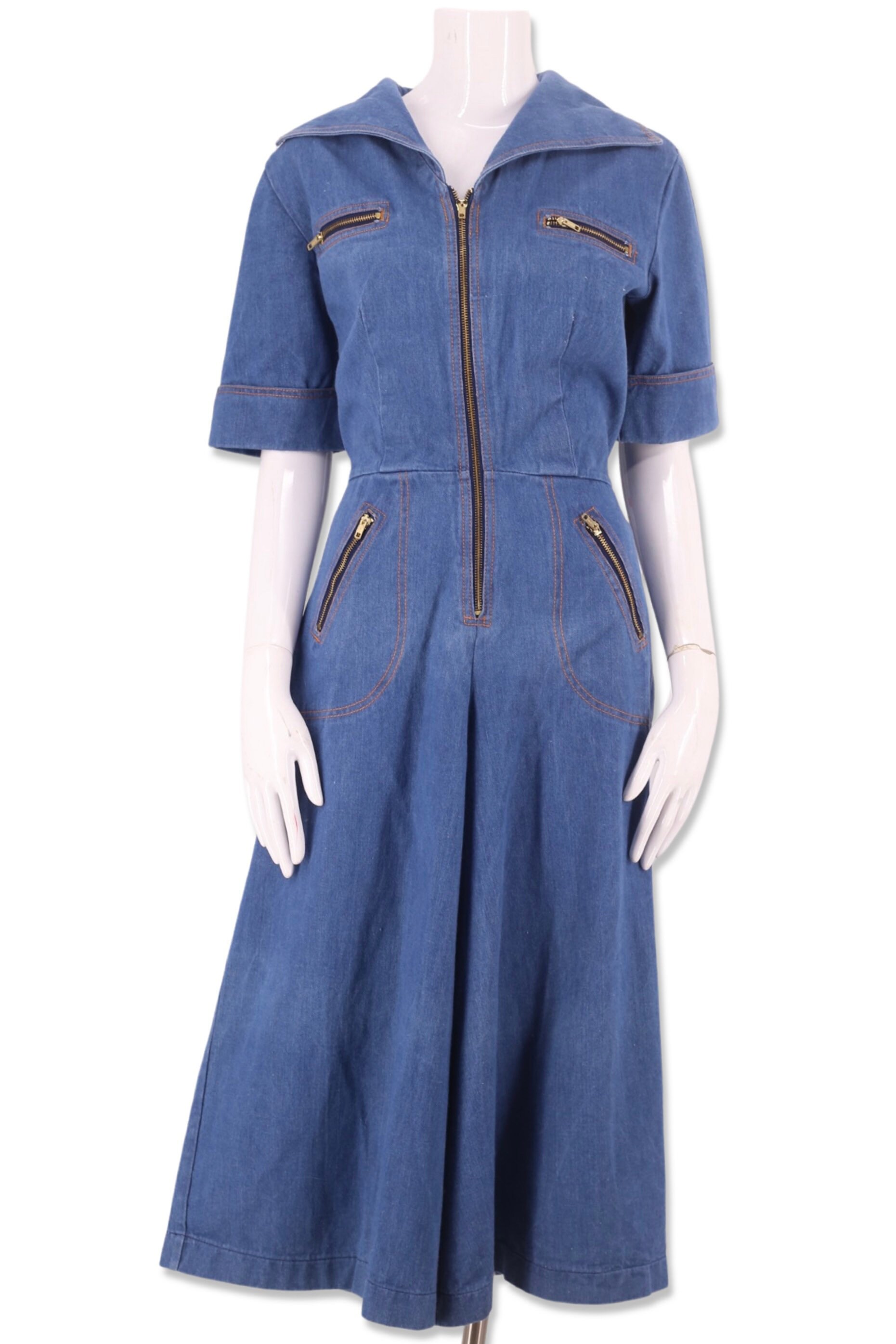 Denim gaucho jumpsuit outlet