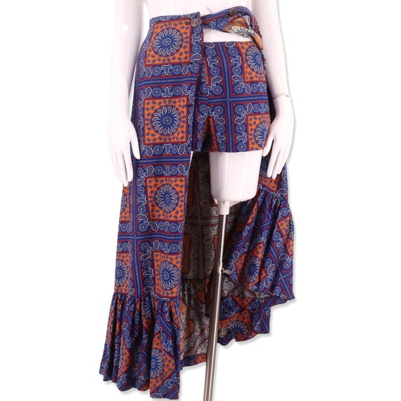 60s 2 pc shorts skirt set M / vintage 1960s banda… - image 5