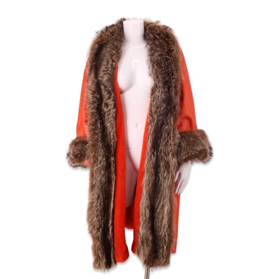 70s SILLS Bonnie Cashin leather fur coat L / vint… - image 6