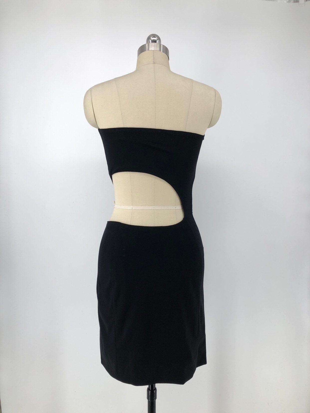 90s GIANNI VERSACE deep cut out strapless mini dress size 4-6 vintage 1990s