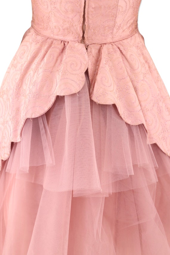 50s pink tulle party dress dress 25" , vintage 19… - image 6