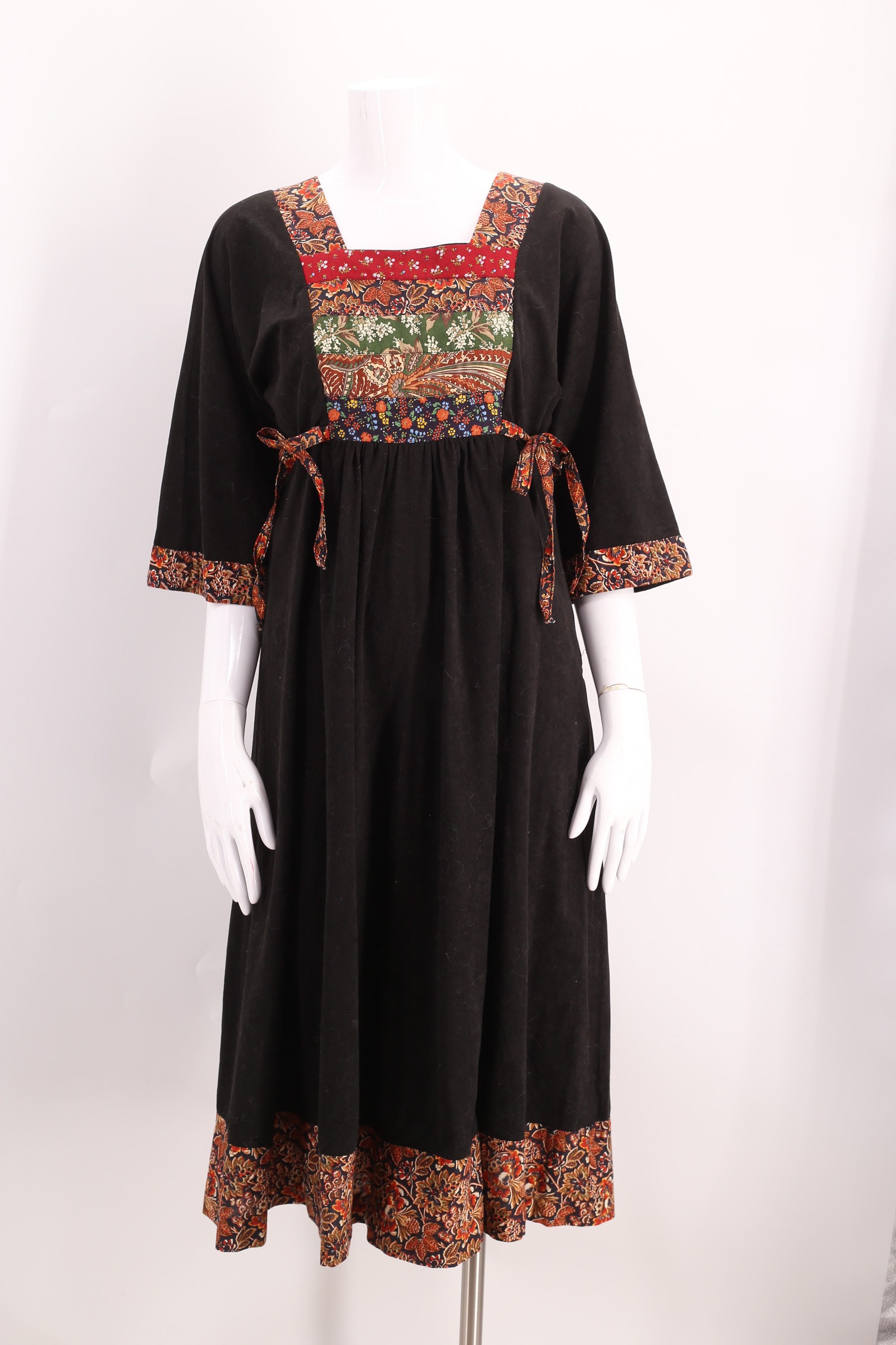 70s YOUNG EDWARDIAN peasant dress S, vintage 1970s Arpeja floral print ...