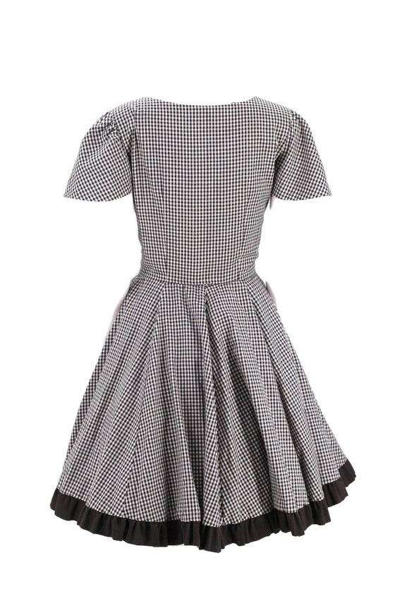 50s Style Western Cotton Full Skirt Dress L / Vintage 60s