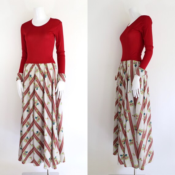 70s Vera Maxwell Speed Suit print maxi dress size… - image 1