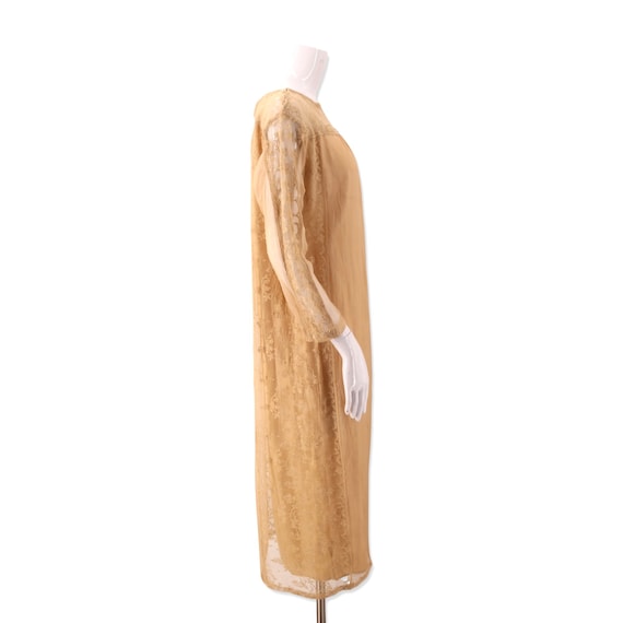 20s antique beige silk lace flapper dress / vinta… - image 5