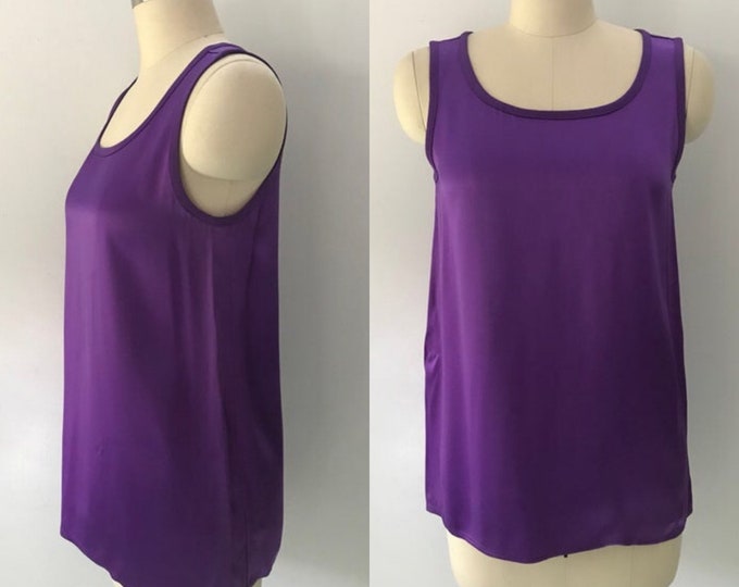 80s YSL top, vintage 1980s Yves Saint Laurent jewel tone camisole, shell tank TOP 34 4 70s