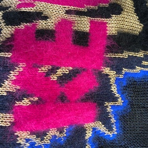 KENZO logo print sweater sz S / vintage Kenzo Paris black Angora knit lion sweater top image 5