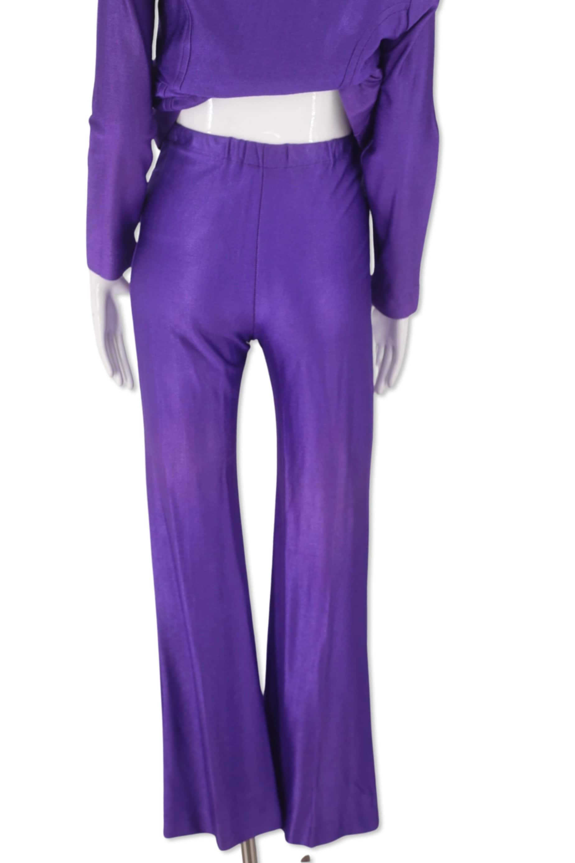 60s purple bell bottom outfit set, vintage 1960s mod tunic and bells pants  2 piece for wear or costume M 4-6