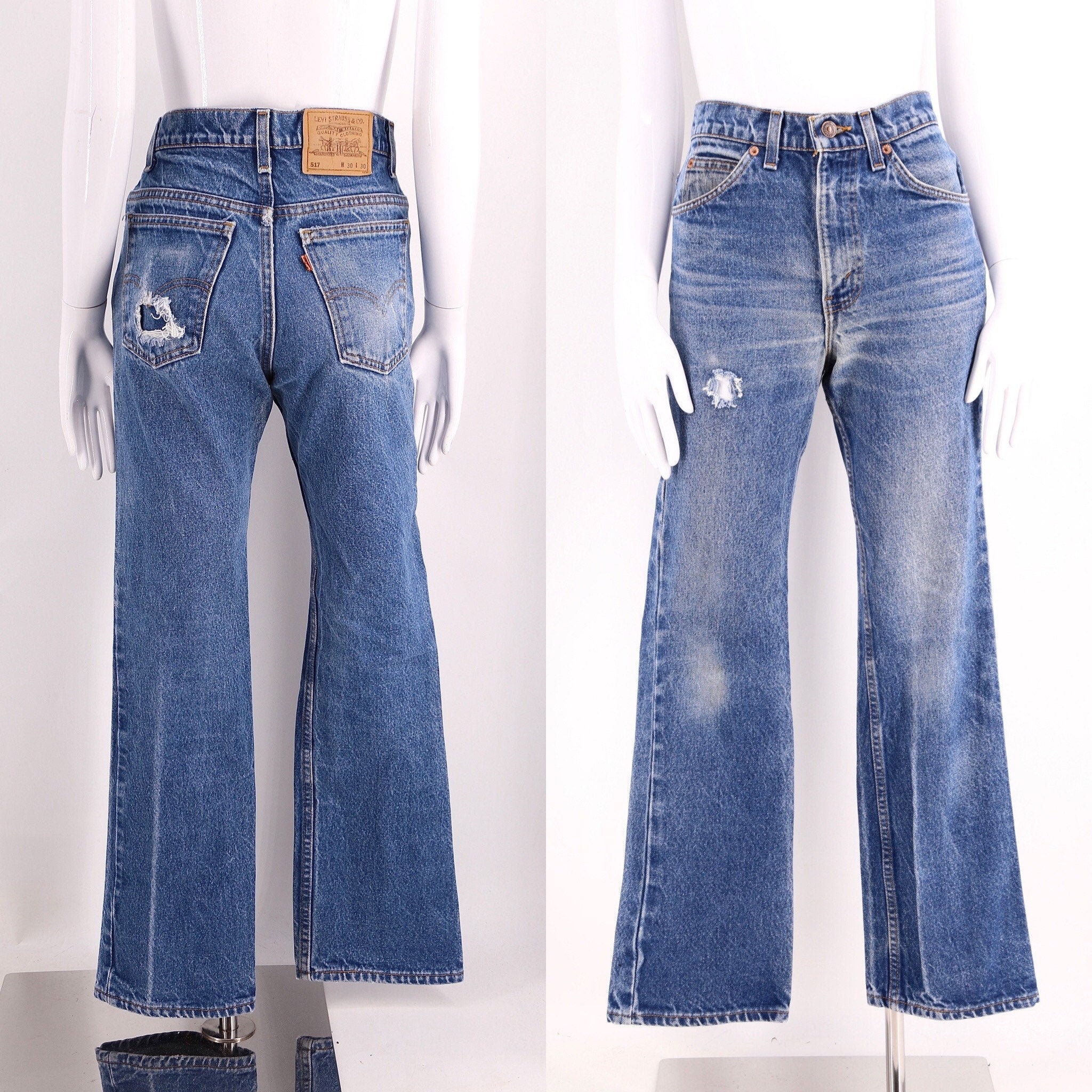 70s 80s LEVIS 517 Orange Tab high waist fit jeans 30 / vintage 1970s ...