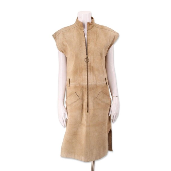 60s YSL suede Safari dress sz 8, vintage 1960s YV… - image 6