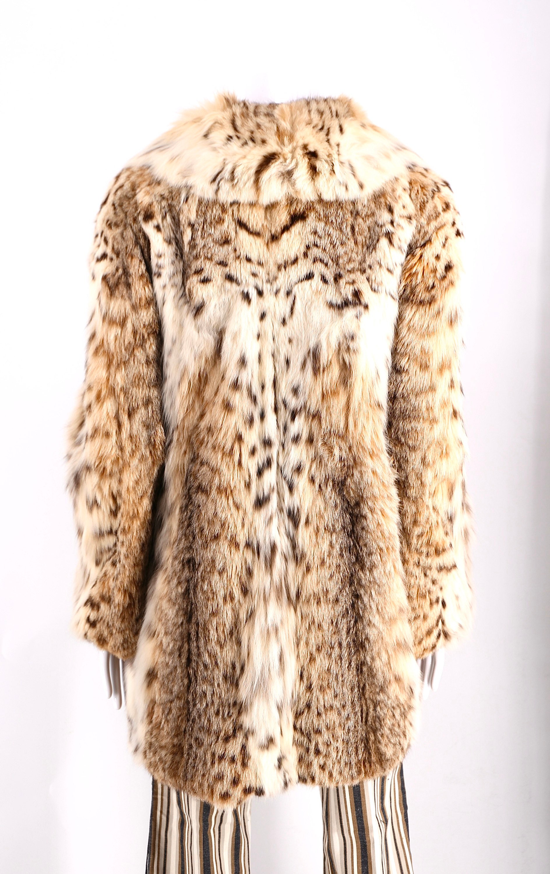 70s NIEMAN MARCUS spotted LYNX fur coat / vintage 1970s soft fur pelts